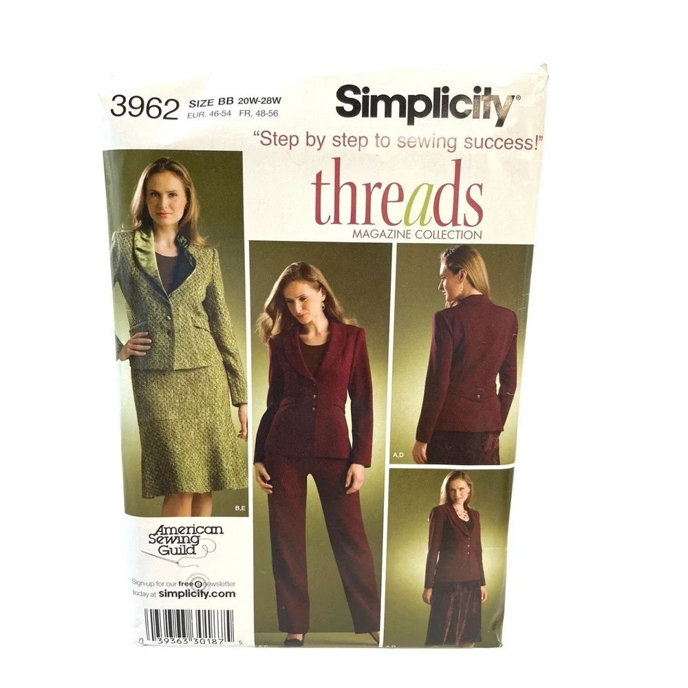 Simplicity Sewing Pattern Skirt Pants Jacket Womens‎ Size 20W-28W